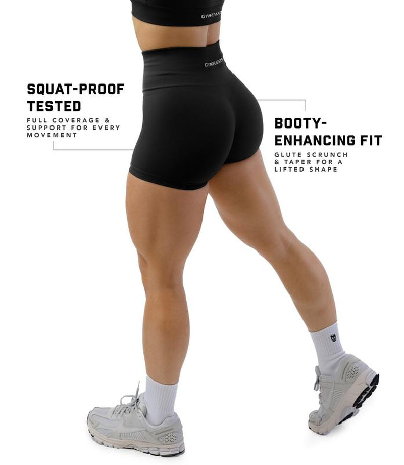 Gymreapers Halo Athletic Compression Shorts for Women - Seamless Knit Interlock Fabric for Breathability and Flexibility