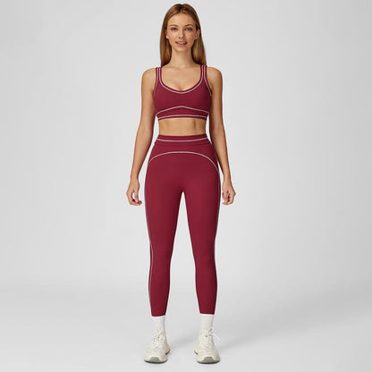 MFVIM Women'S Two-Piece Sports Set, Comfortable Activewear for Fitness and Gym, Athletic Clothing for Everyday Use Summer Sportswear Yoga Bottoms Sporty Casual Seamless