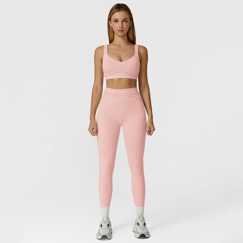 MFVIM Women'S Two-Piece Sports Set, Comfortable Activewear for Fitness and Gym, Athletic Clothing for Everyday Use Summer Sportswear Yoga Bottoms Sporty Casual Seamless