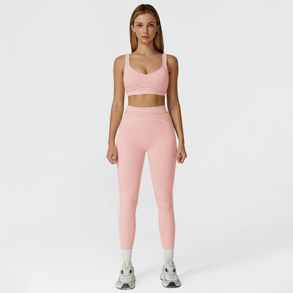 MFVIM Women'S Two-Piece Sports Set, Comfortable Activewear for Fitness and Gym, Athletic Clothing for Everyday Use Summer Sportswear Yoga Bottoms Sporty Casual Seamless