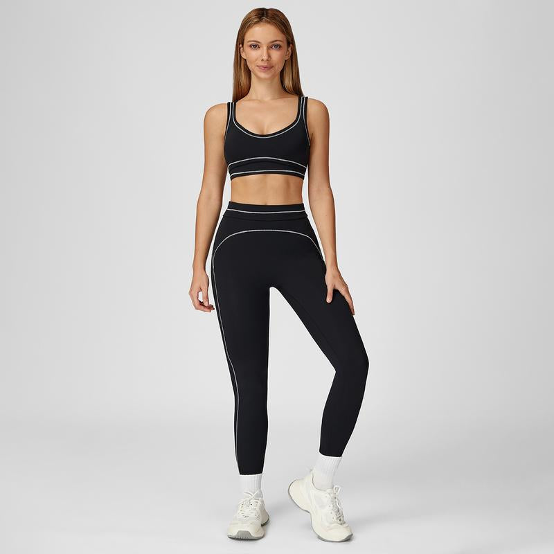 MFVIM Women'S Two-Piece Sports Set, Comfortable Activewear for Fitness and Gym, Athletic Clothing for Everyday Use Summer Sportswear Yoga Bottoms Sporty Casual Seamless