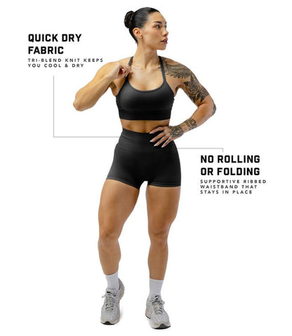 Gymreapers Halo Athletic Compression Shorts for Women - Seamless Knit Interlock Fabric for Breathability and Flexibility