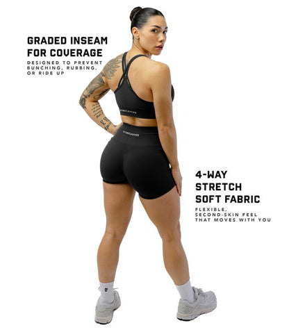 Gymreapers Halo Athletic Compression Shorts for Women - Seamless Knit Interlock Fabric for Breathability and Flexibility