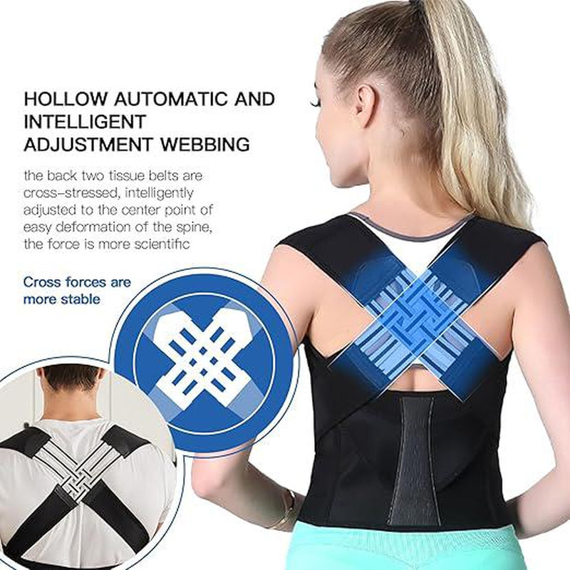 OLLAS Posture Corrector for Women and Men,Adjustable Shoulder Straightener,Back Support Brace,Upper Spine Scoliosis, Hunchback