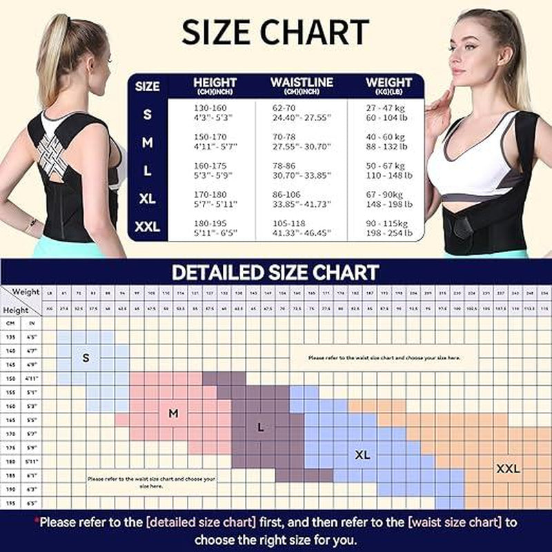 OLLAS Posture Corrector for Women and Men,Adjustable Shoulder Straightener,Back Support Brace,Upper Spine Scoliosis, Hunchback