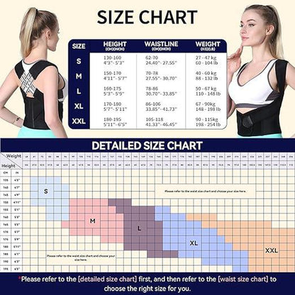 OLLAS Posture Corrector for Women and Men,Adjustable Shoulder Straightener,Back Support Brace,Upper Spine Scoliosis, Hunchback