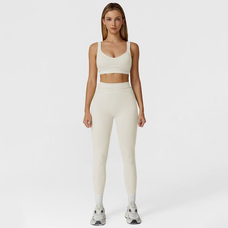 MFVIM Women'S Two-Piece Sports Set, Comfortable Activewear for Fitness and Gym, Athletic Clothing for Everyday Use Summer Sportswear Yoga Bottoms Sporty Casual Seamless